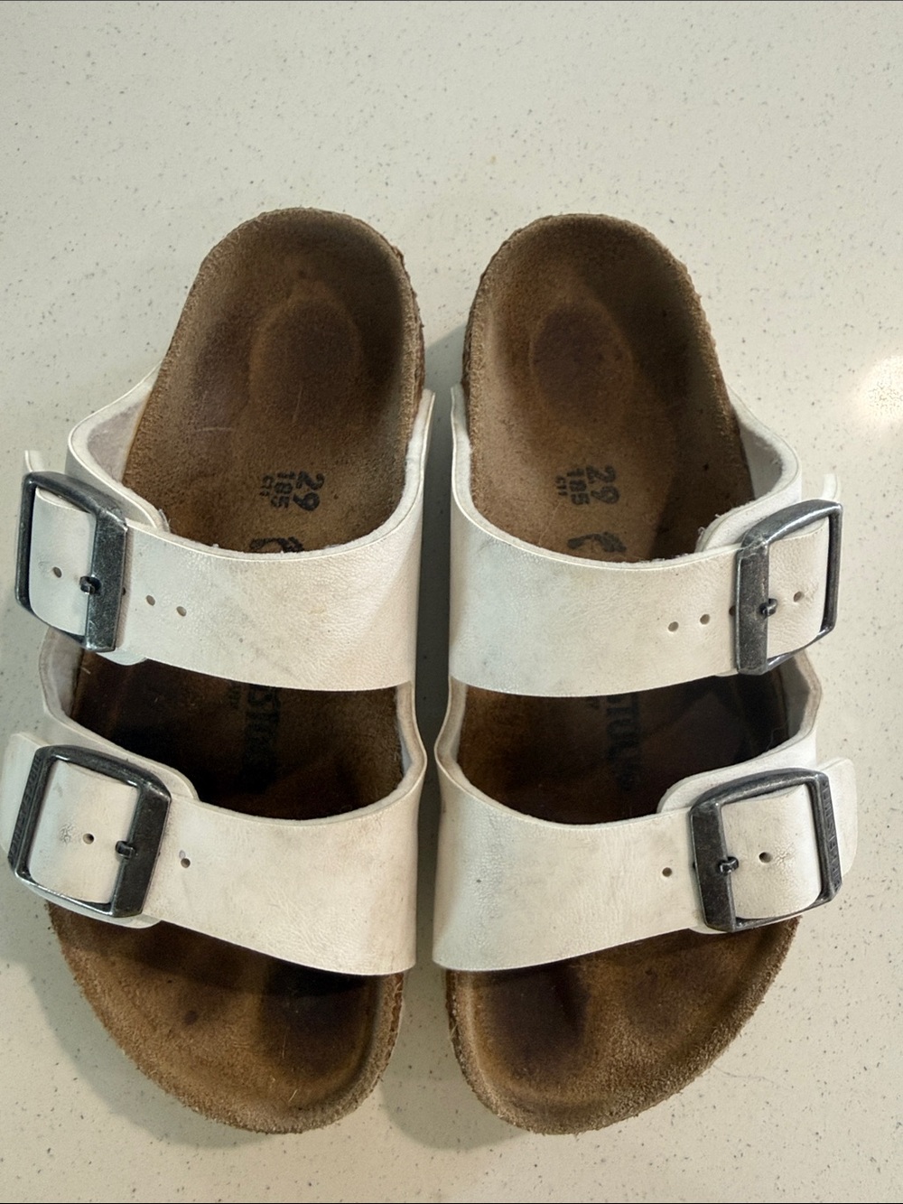 Birkenstock Kids White Double-Strap Buckle Sandals